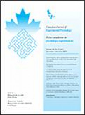 Canadian Journal Of Experimental Psychology-revue Canadienne De Psychologie Expe期刊