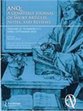 Anq-a Quarterly Journal Of Short Articles Notes And Reviews期刊