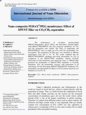 International Journal Of Nano Dimension期刊