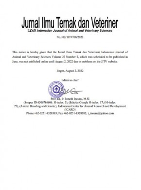 Jurnal Ilmu Ternak Dan Veteriner期刊