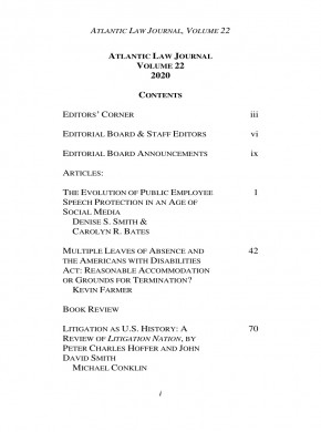 Atlantic Law Journal期刊