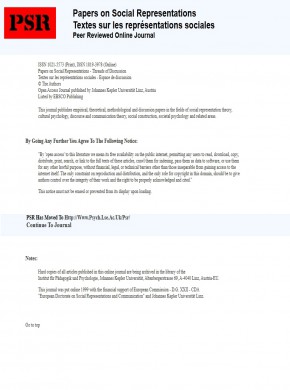 Papers On Social Representations期刊
